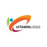 vitamina c logo vector diseño vector icono salud nutrición