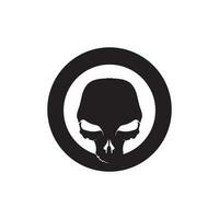 Crossbones death skull, danger or poison flat icon for apps and websites vector