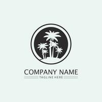 Palm tree summer logo template vector