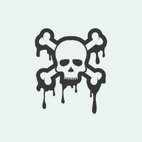 skull and bones icon logo design vector graphic illustration symbol