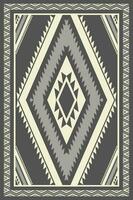 Aztec Navajo area rug geometric pattern. Navajo geometric pattern home decoration monochrome color style. Ethnic southwest pattern use for carpet, rug, tapestry, mat, wall art ornament, etc. vector