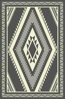 Aztec Navajo area rug geometric pattern. Navajo geometric pattern home decoration monochrome color style. Ethnic southwest pattern use for carpet, rug, tapestry, mat, wall art ornament, etc. vector