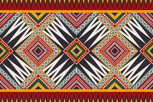 African tribal colorful border pattern. African colorful geometric shape seamless pattern background. Ethnic geometric overlapping pattern use for textile, carpet, rug, cushion, wallpaper, etc. vector