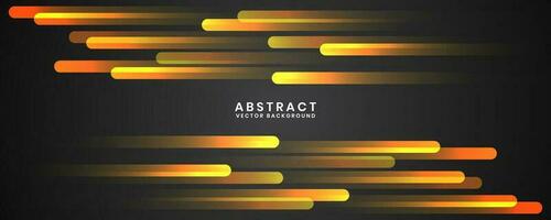 3D black geometric abstract background overlap layer on dark space with orange rounded lines decoration. Modern graphic design element striped style concept for banner, flyer, card, or brochure cover vector
