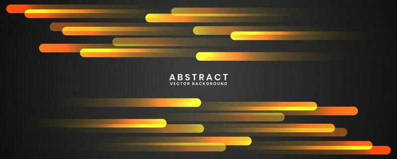 3D black geometric abstract background overlap layer on dark space with orange rounded lines decoration. Modern graphic design element striped style concept for banner, flyer, card, or brochure cover