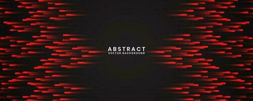 3D black geometric abstract background overlap layer on dark space with red rounded lines decoration. Modern graphic design element striped style concept for banner, flyer, card, or brochure cover vector
