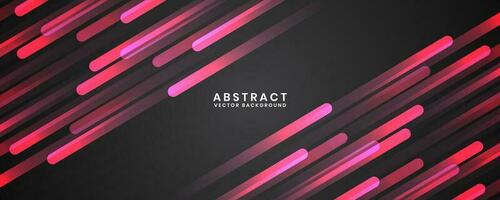 3D black geometric abstract background overlap layer on dark space with pink rounded lines decoration. Modern graphic design element striped style concept for banner, flyer, card, or brochure cover vector