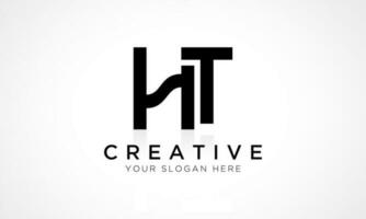 HT Letter Logo Design Vector Template. Alphabet Initial Letter HT Logo Design With Glossy Reflection Business Illustration.
