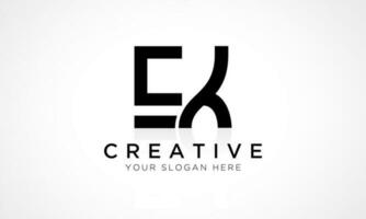 EK Letter Logo Design Vector Template. Alphabet Initial Letter EK Logo Design With Glossy Reflection Business Illustration.