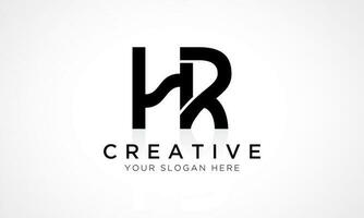 HR Letter Logo Design Vector Template. Alphabet Initial Letter HR Logo Design With Glossy Reflection Business Illustration.