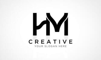 HM Letter Logo Design Vector Template. Alphabet Initial Letter HM Logo Design With Glossy Reflection Business Illustration.