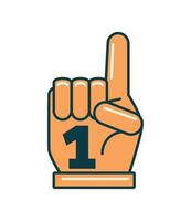 number one hand american football icon vector