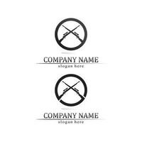 Gun logo and Army soldier sniper shot vector Design Illustration military shot revolver