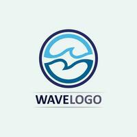 wave icon and water drop vector illustration design logo business