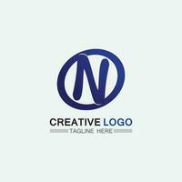 N logo font company logo business and letter initial N design vector and letter for logo