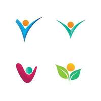 personas logo y cuidado logo diseño vector