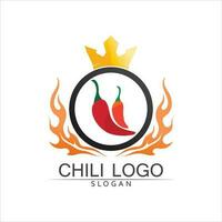 Red hot natural chili icon vector Illustration