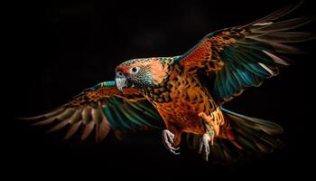 majestuoso halcón volador con plumas generado por ai foto