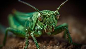 agudo con cuernos lagartija miradas, tropical bosque ambiente generado por ai foto