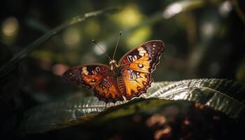 Vibrant butterfly wing in , beauty generated by AI photo