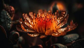 Yellow lotus water lily, beauty in nature generated by AI photo