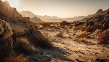 majestuoso montaña rango, tranquilo escena, belleza en naturaleza generado por ai foto