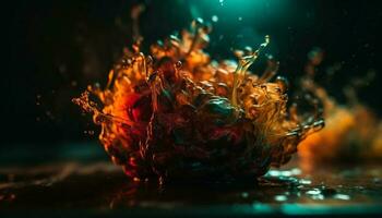 Glowing underwater colors create vibrant chaos generated by AI photo