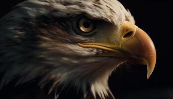 Majestic bird of prey staring with sharp beak generated by AI photo