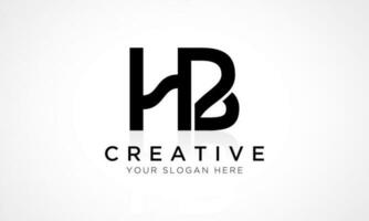 HB Letter Logo Design Vector Template. Alphabet Initial Letter HB Logo Design With Glossy Reflection Business Illustration.