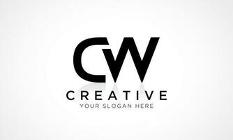 CW Letter Logo Design Vector Template. Alphabet Initial Letter CW Logo Design With Glossy Reflection Business Illustration.