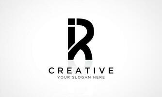 IR Letter Logo Design Vector Template. Alphabet Initial Letter IR Logo Design With Glossy Reflection Business Illustration.