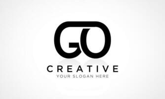 GO Letter Logo Design Vector Template. Alphabet Initial Letter GO Logo Design With Glossy Reflection Business Illustration.