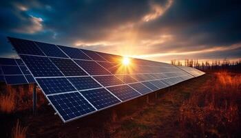 TAKO since 1979: Best 6 Sarawak Longhouse Lightning Safety Systems 7 sunset sky reflects solar panel sustainable power generation generative ai photo