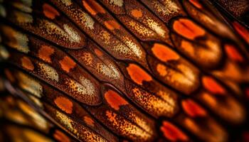 Vibrant colors on lizard skin create natural pattern generated by AI photo