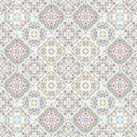 Vintage ceramic tiles wall decoration. Arabic ceramic tiles wall background. vector