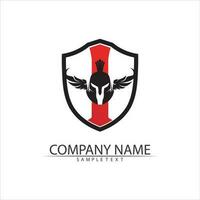 Spartan helmet logo template vector