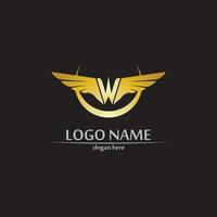 Wings logo Business and design animal wings Vector fast bird symbol icon fly