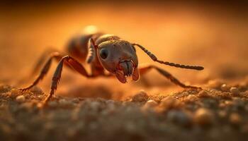 Small arthropod stinging with yellow poisonous claw generated by AI photo