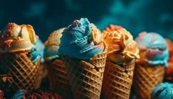 ice cream cone, a summer indulgence generated by AI photo