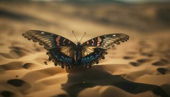 Vibrant butterfly wing displays beauty in nature generated by AI photo