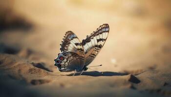 Vibrant butterfly wing pattern in natural elegance generated by AI photo