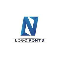 N logo font company logo business and letter initial N design vector and letter for logo