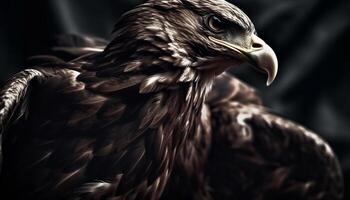 majestuoso calvo águila encaramado en rama, garras visible generado por ai foto