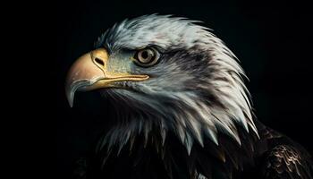 Majestic bald eagle, of patriotism, soaring generated by AI photo