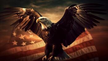 Eagle Painted In American Flag Stock Illustration - Download Image