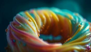 vibrante flor pétalo espiral en submarino arrecife generado por ai foto