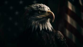 Majestic bald eagle, of American freedom generated by AI photo