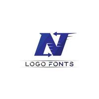 N logo font company logo business and letter initial N design vector and letter for logo