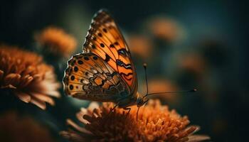 vibrante mariposa ala, naturaleza frágil belleza generado por ai foto