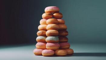 macaroons in a sweet stack generated by AI photo